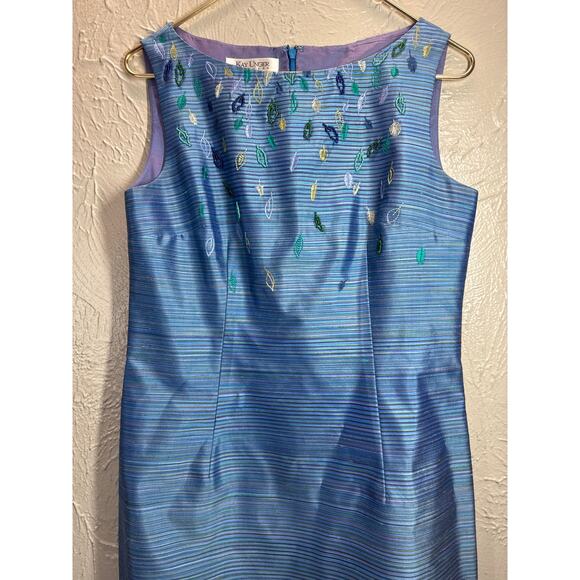 Kay Unger Womens Silk Beaded A-Line Dress With Jacket Outfit Evening Glam Size 8 - Picture 1 of 11
